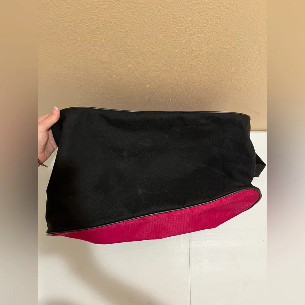 Adidas Diablo Duffel Bag Pink Black Logo Gym Workout Tote Sport Duffle Weekender - Picture 4 of 12